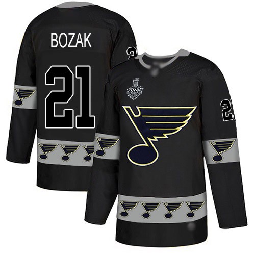 NHL St. Louis Blues Trikot #21 Tyler Bozak Schwarz Logo 2019 Stanley Cup